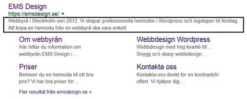 Google serp beskrivningstag